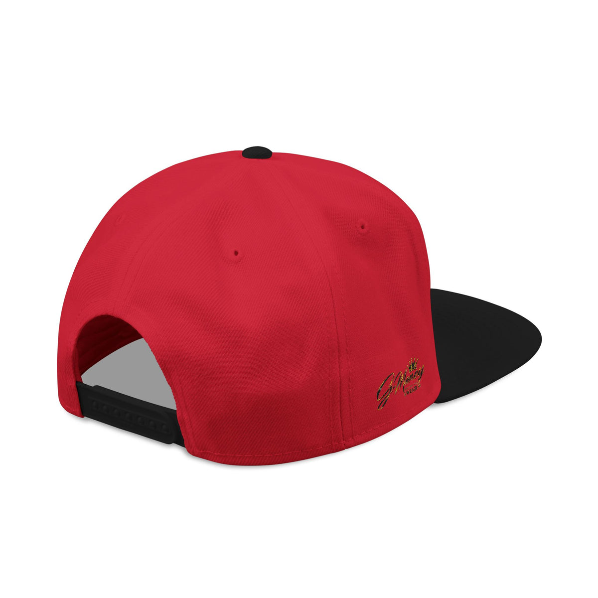 Embroidered Crown Snapback Hat — Red & Black Streetwear Cap
