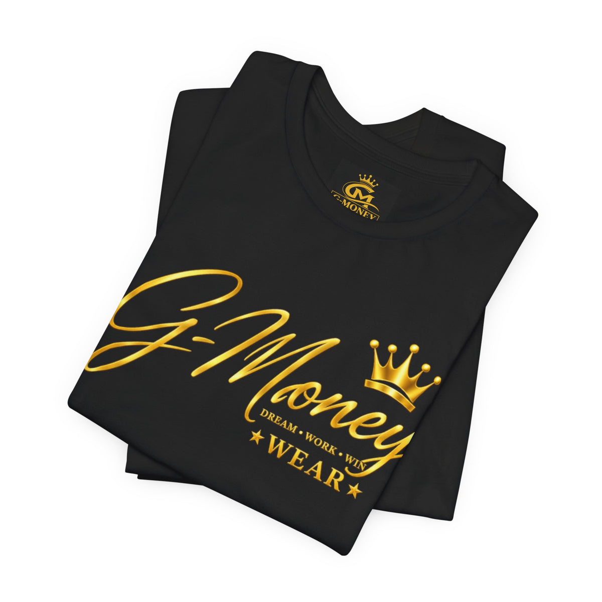 G-Money Wear Crown Logo T-Shirt — Gold Script Streetwear Tee