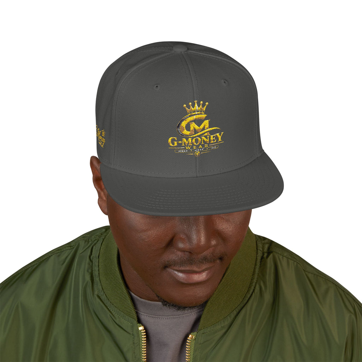 Money Crown Embroidered Snapback Hat