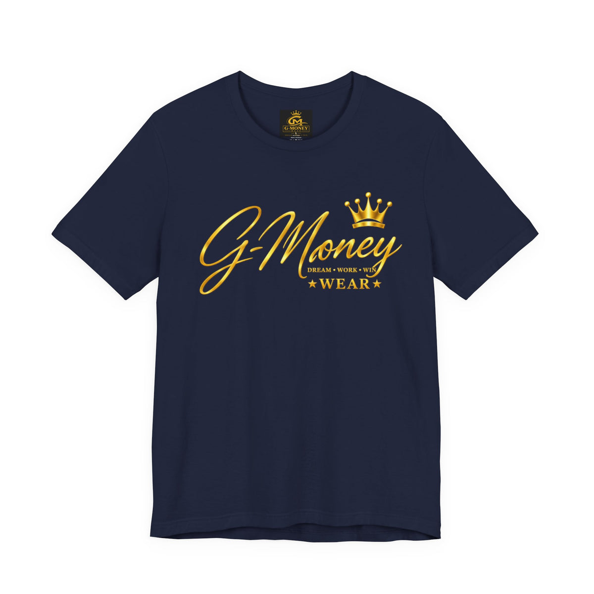 G-Money Wear Crown Logo T-Shirt — Gold Script Streetwear Tee