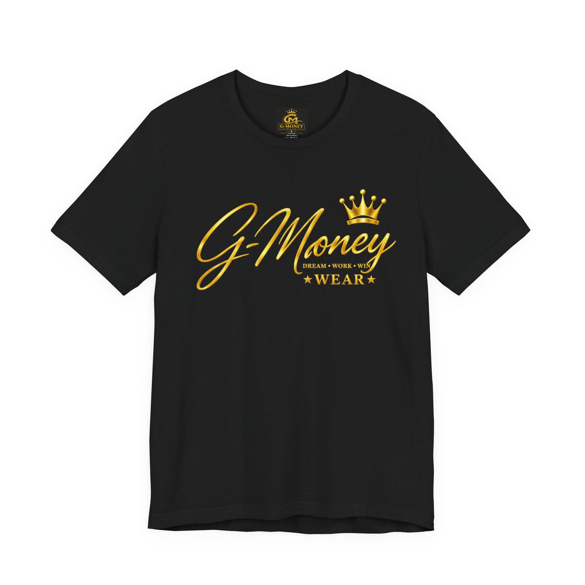 G-Money Wear Crown Logo T-Shirt — Gold Script Streetwear Tee