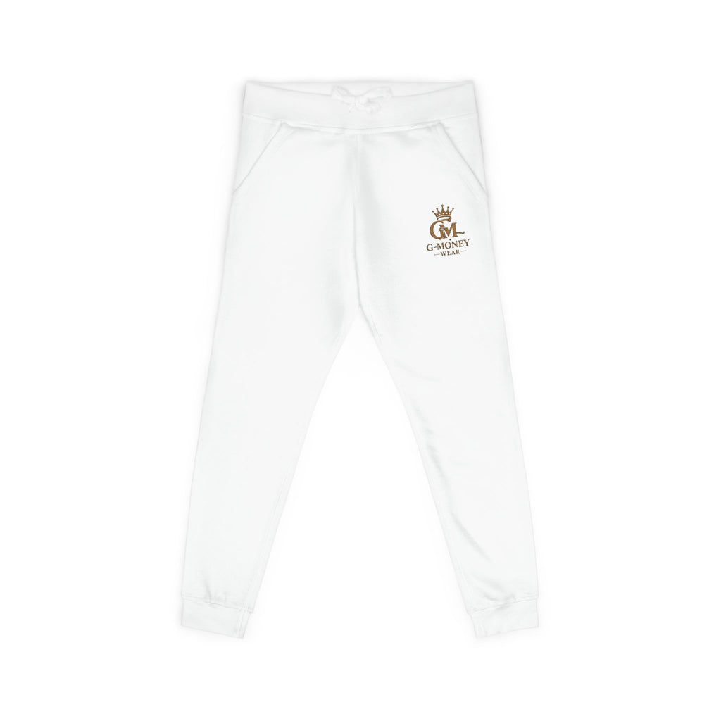 Embroidered 'Queen Vibes' Fleece Sweatpants — Cozy White Joggers
