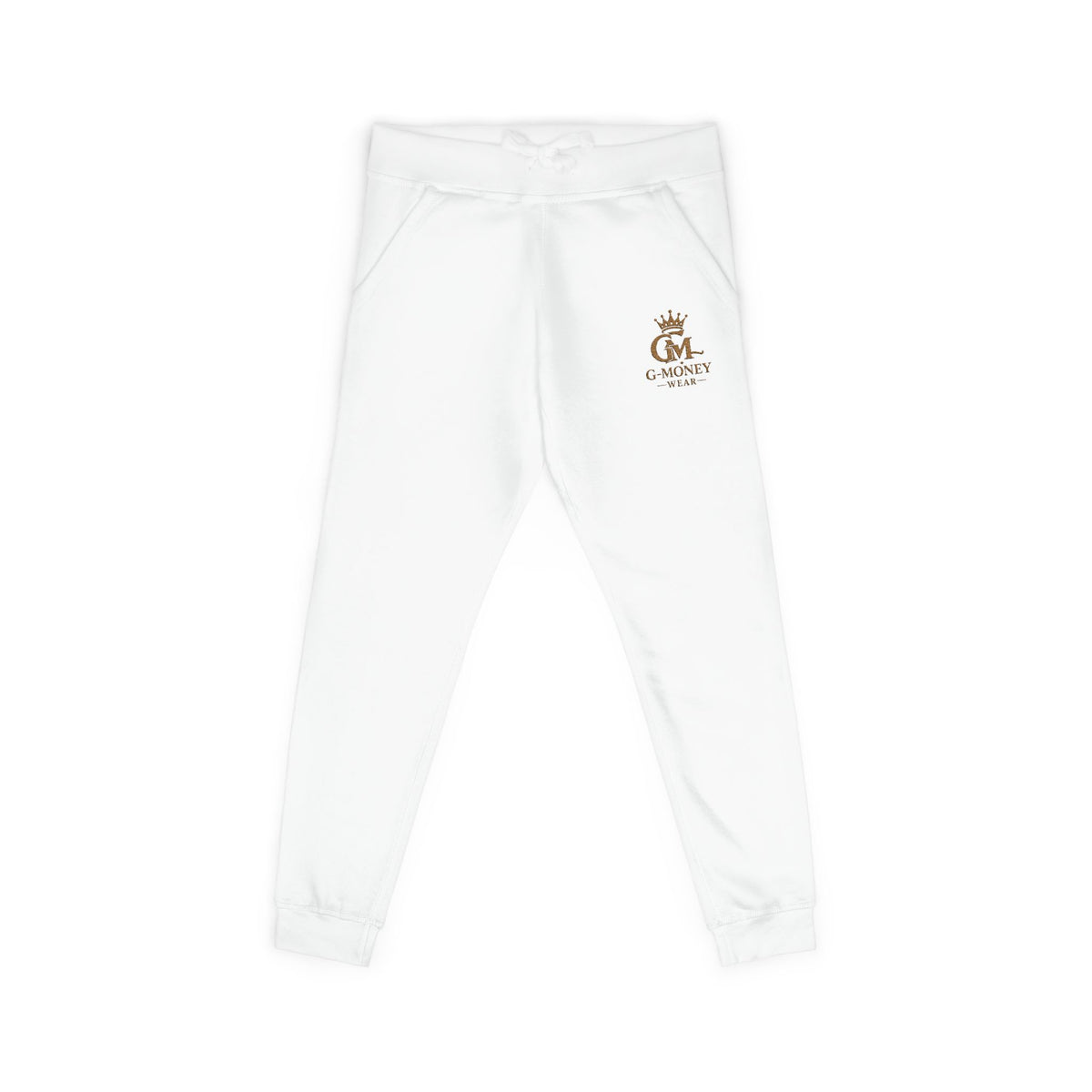 Embroidered 'Queen Vibes' Fleece Sweatpants — Cozy White Joggers