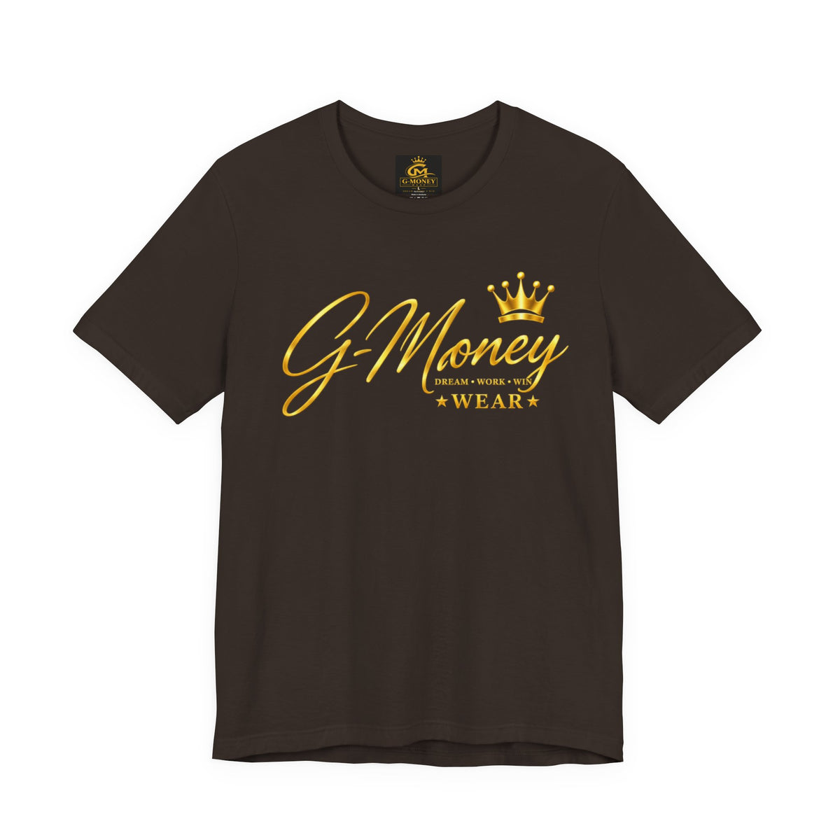 G-Money Wear Crown Logo T-Shirt — Gold Script Streetwear Tee