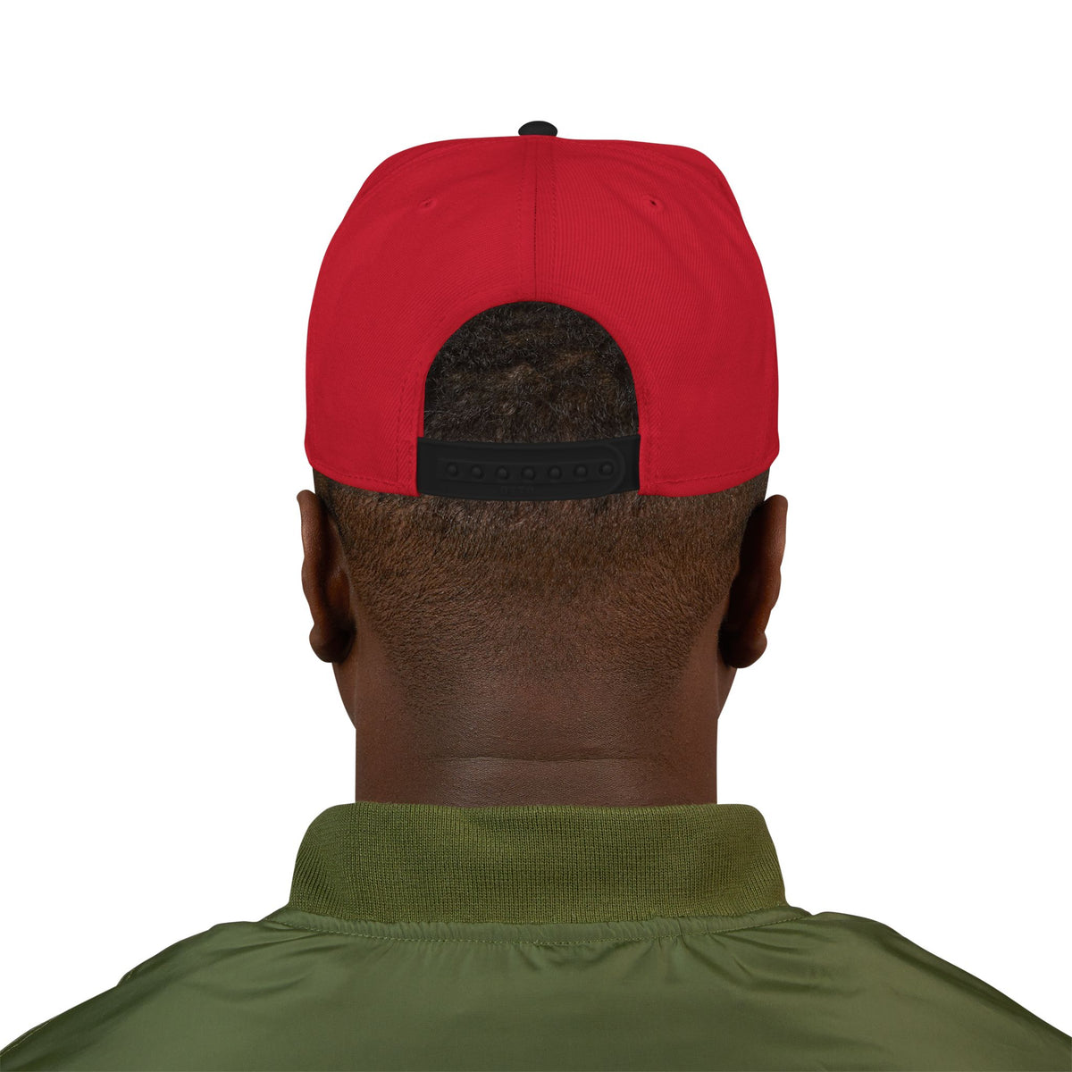 Embroidered Crown Snapback Hat — Red & Black Streetwear Cap