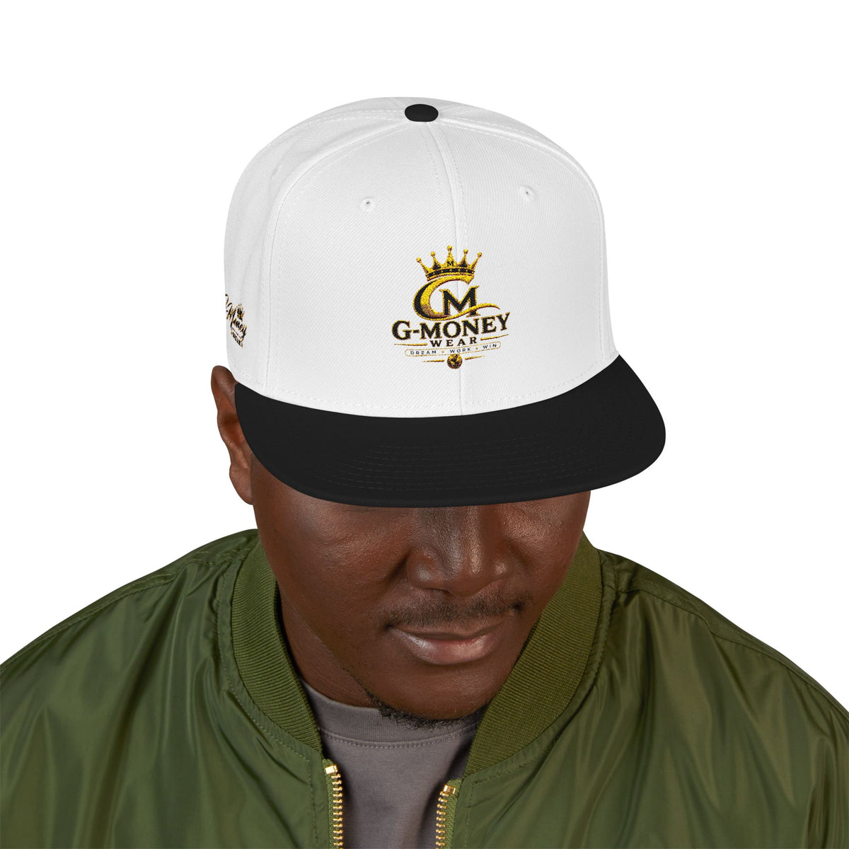Embroidered Crown Snapback Hat — Red & Black Streetwear Cap