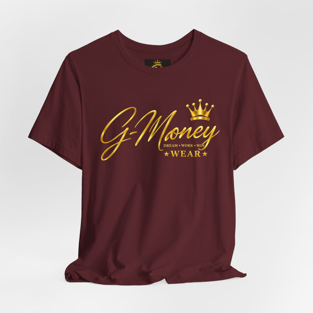 G-Money Wear Crown Logo T-Shirt — Gold Script Streetwear Tee