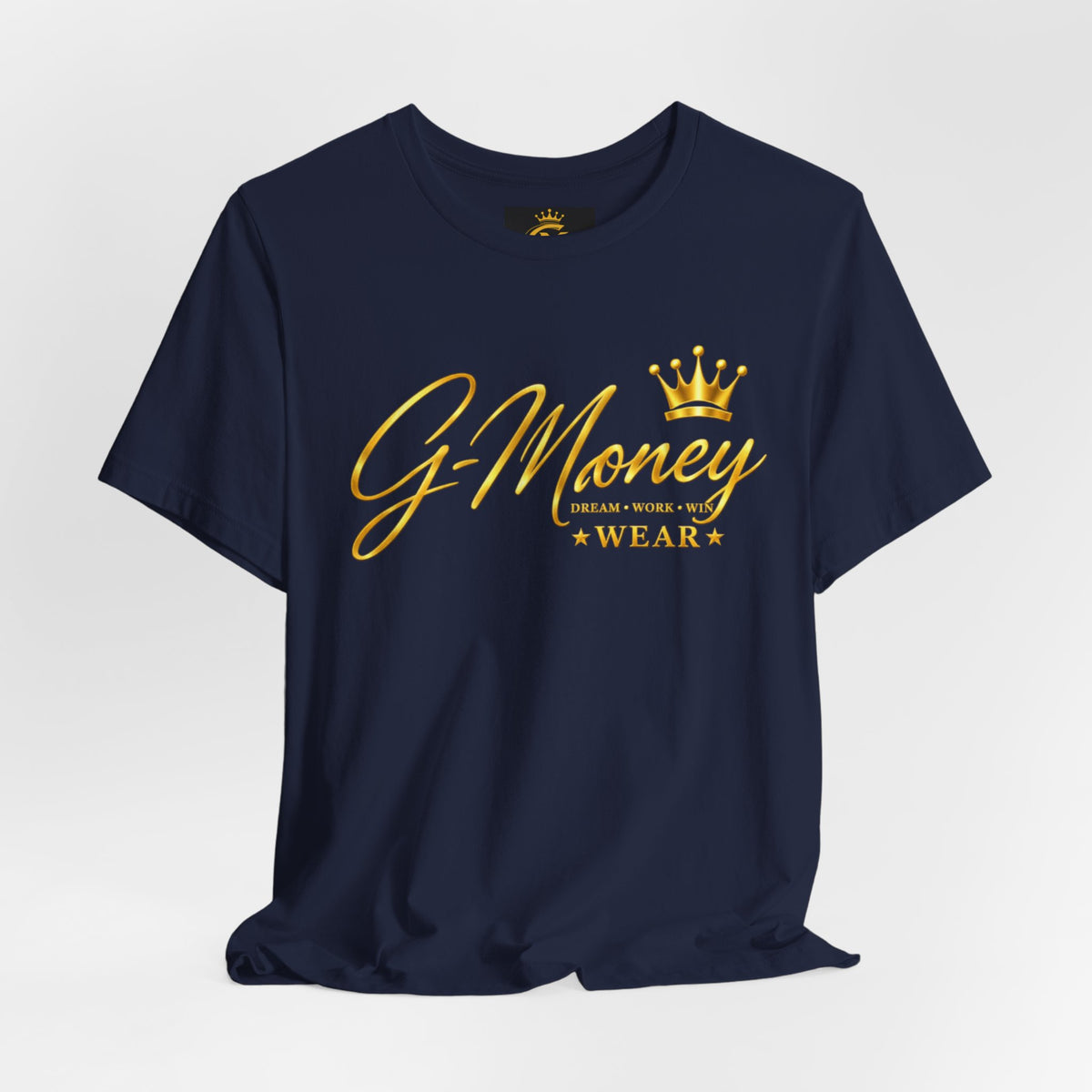 G-Money Wear Crown Logo T-Shirt — Gold Script Streetwear Tee