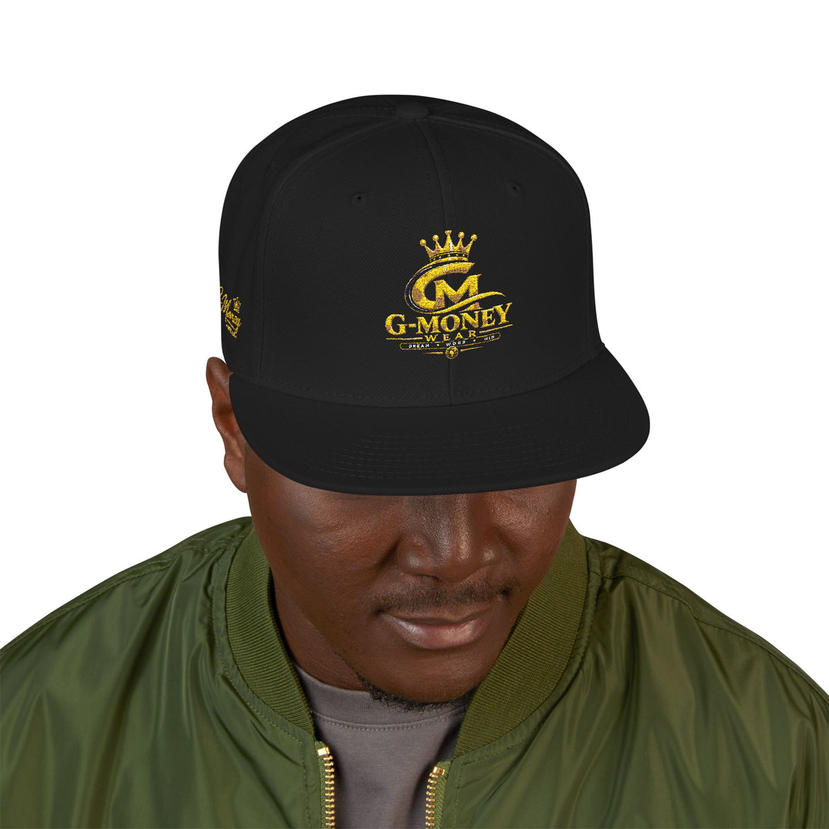 Money Crown Embroidered Snapback Hat