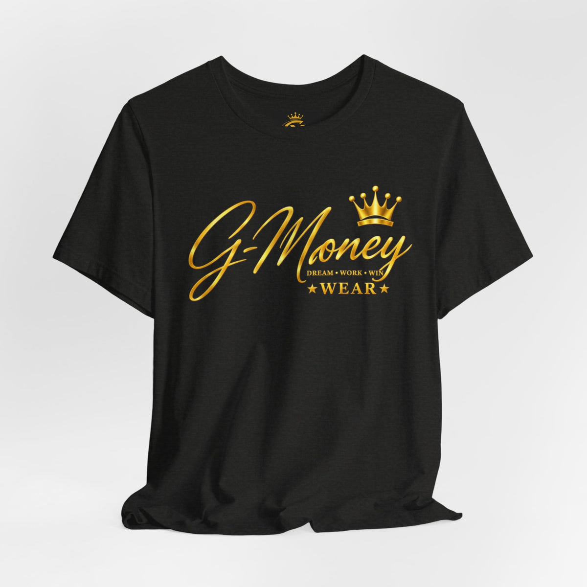 G-Money Wear Crown Logo T-Shirt — Gold Script Streetwear Tee