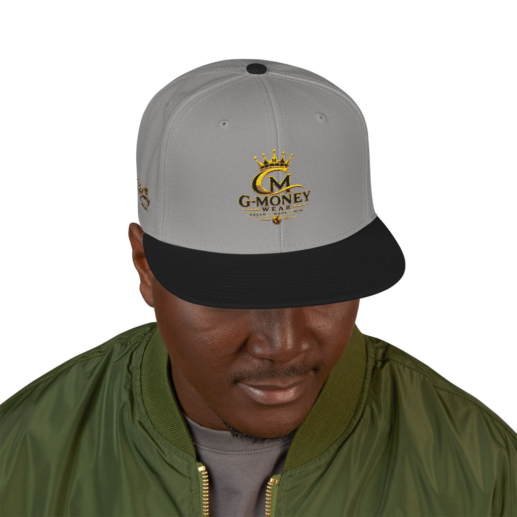 Embroidered Crown Snapback Hat — Red & Black Streetwear Cap