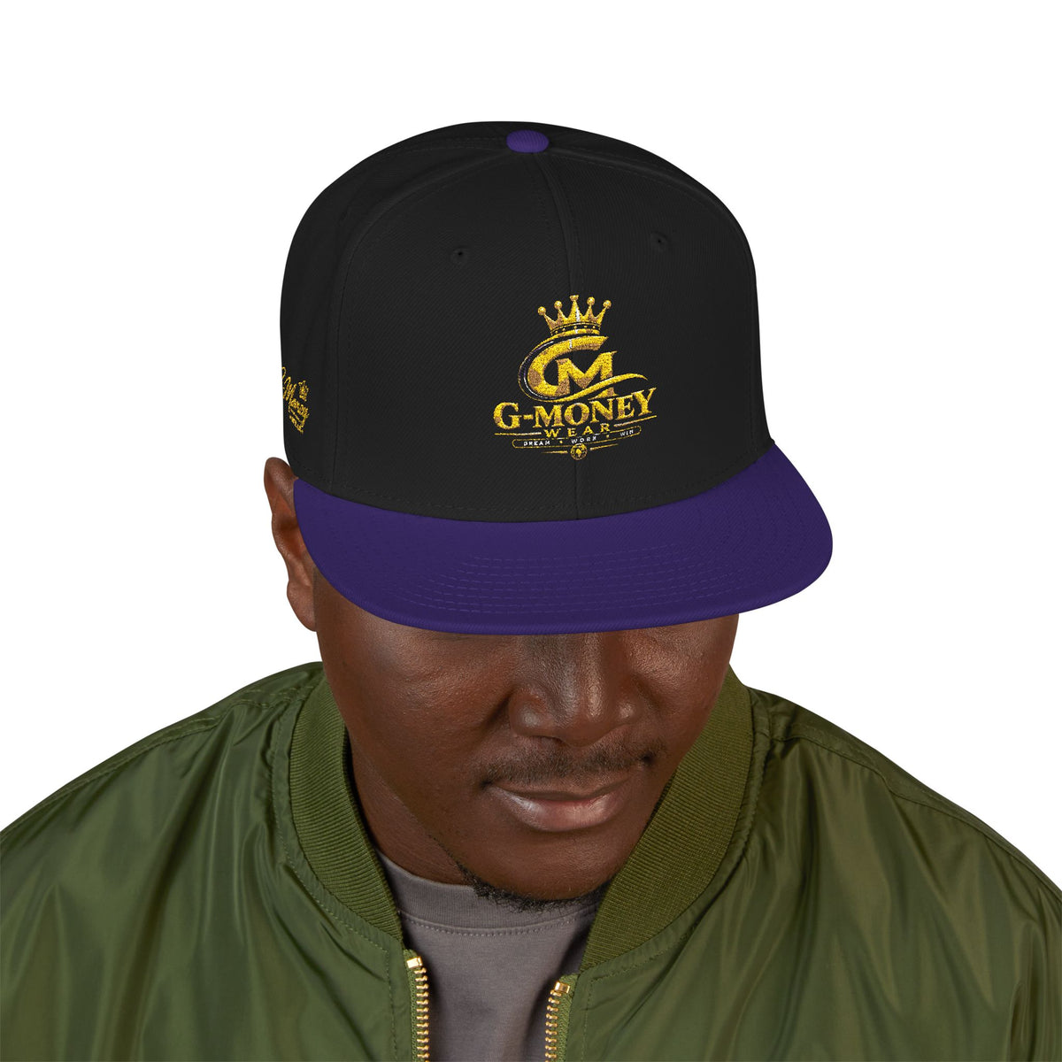 Money Crown Embroidered Snapback Hat