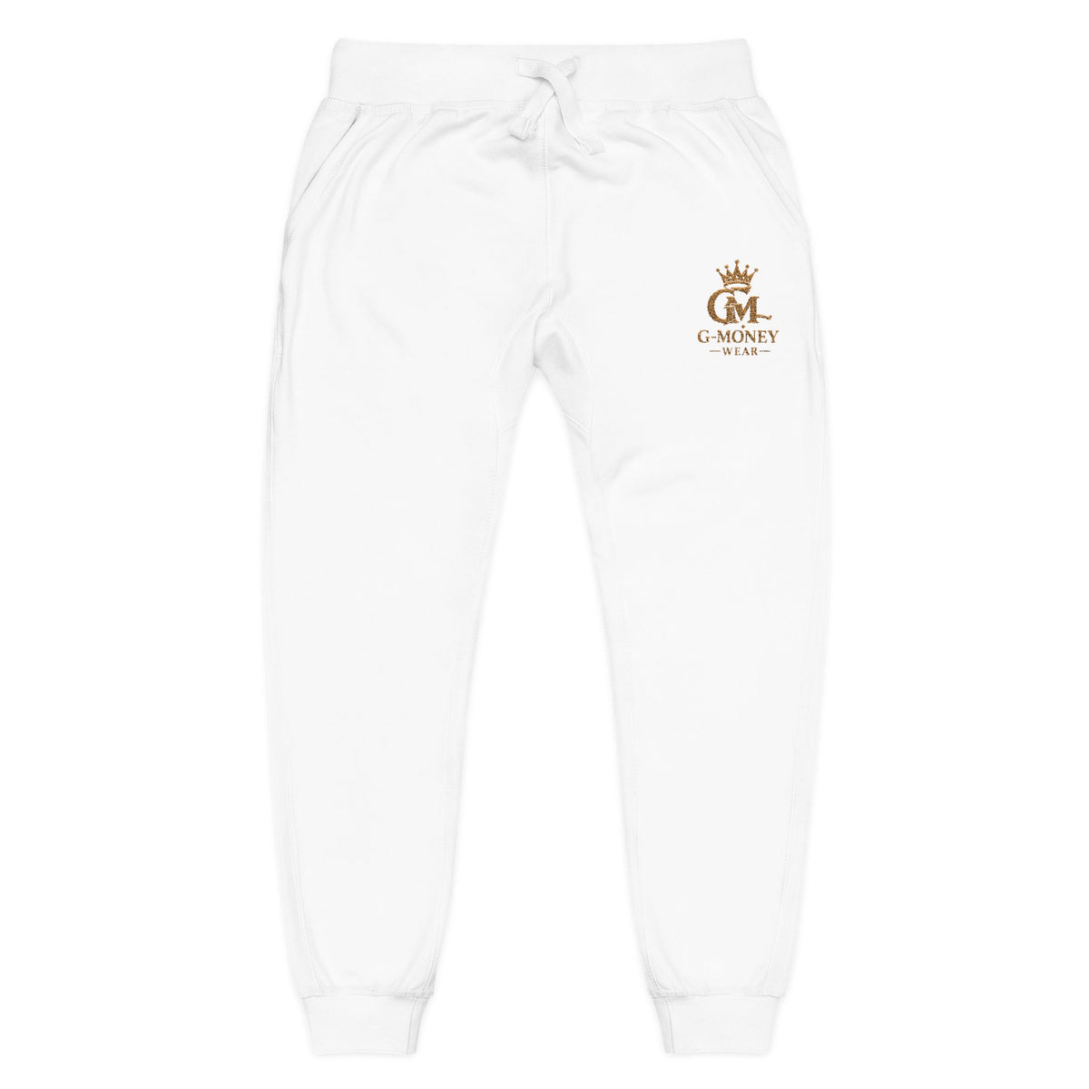 Embroidered 'Queen Vibes' Fleece Sweatpants — Cozy White Joggers