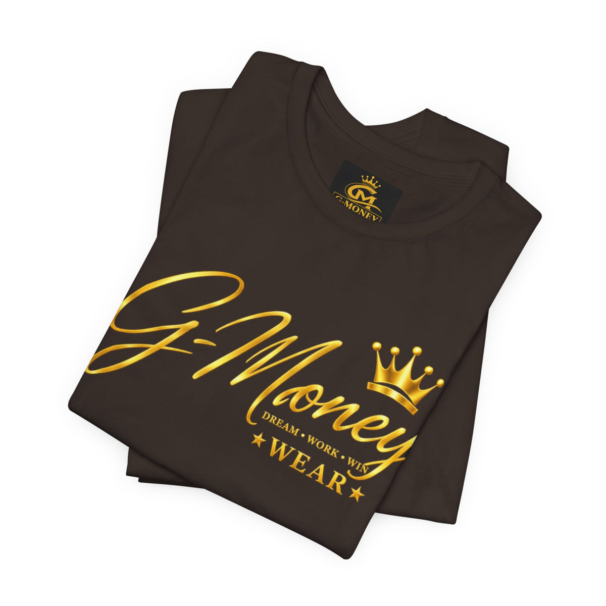 G-Money Wear Crown Logo T-Shirt — Gold Script Streetwear Tee