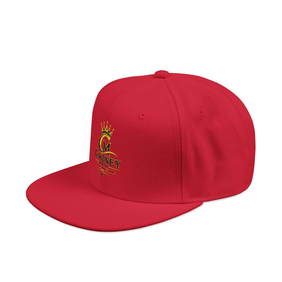 Embroidered Crown Snapback Hat — Red & Black Streetwear Cap