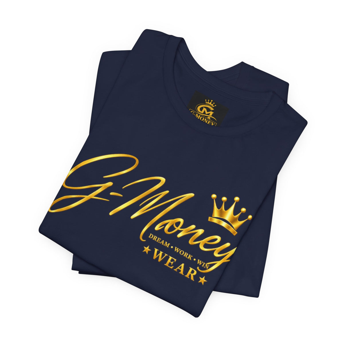 G-Money Wear Crown Logo T-Shirt — Gold Script Streetwear Tee