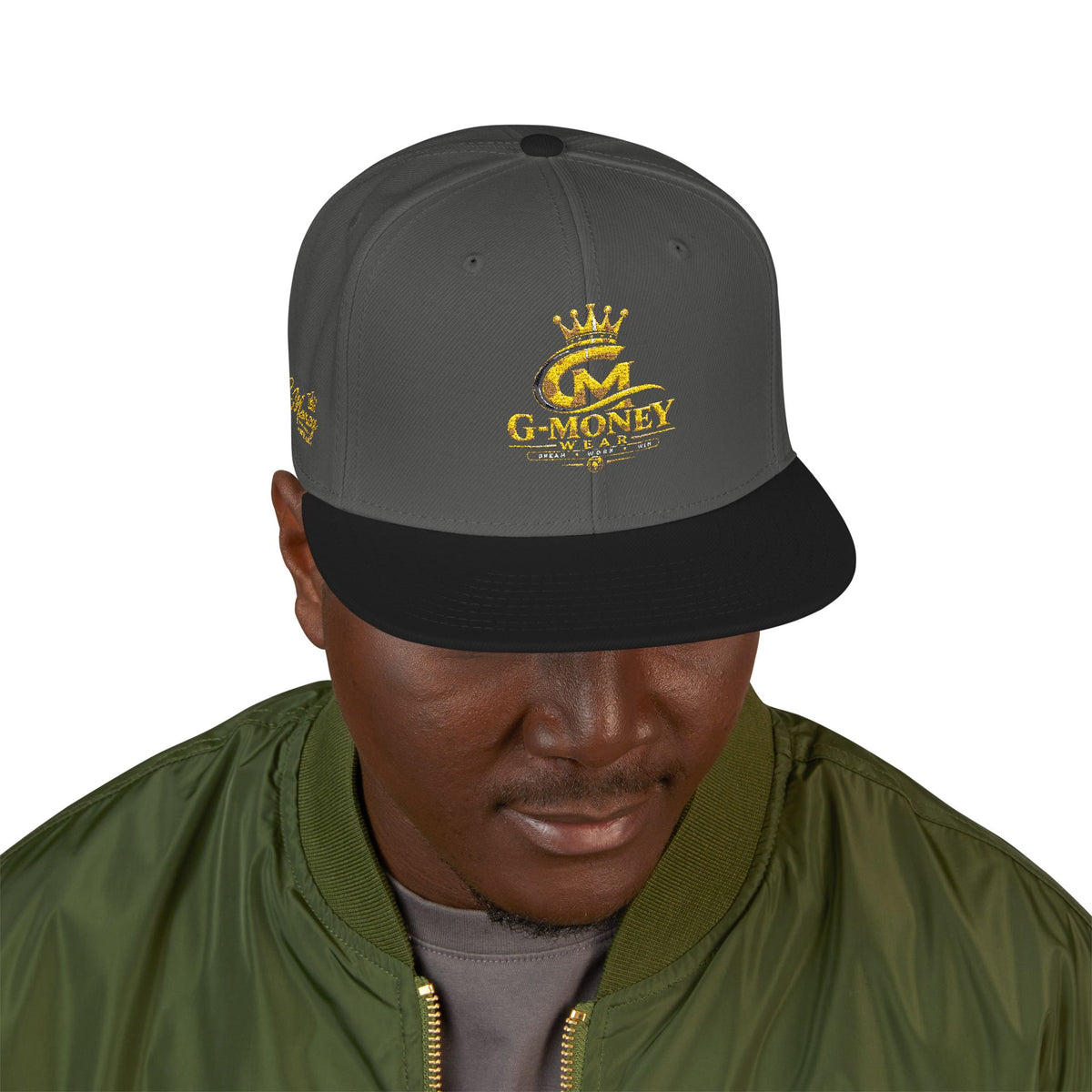 Money Crown Embroidered Snapback Hat
