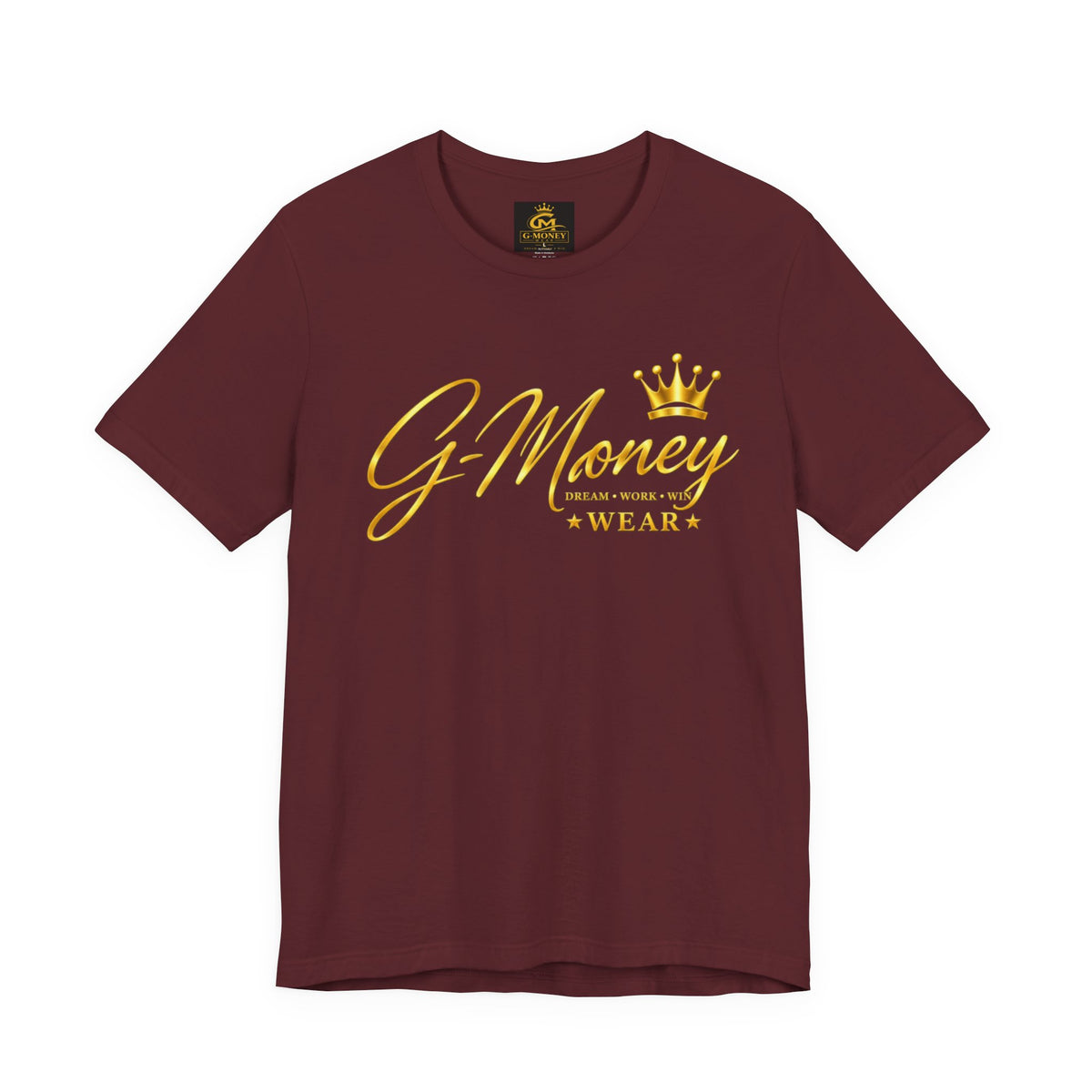 G-Money Wear Crown Logo T-Shirt — Gold Script Streetwear Tee